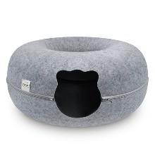 [펫츠몬]고양이용 도넛형 원 홀 펠트 터널 숨숨하우스(그레이L/60cm)